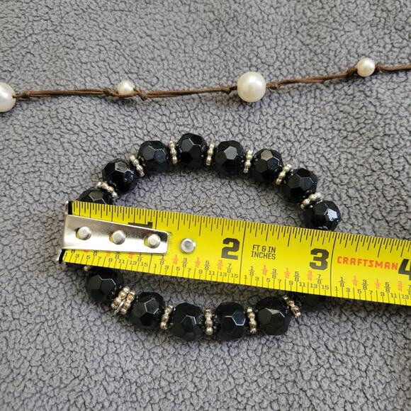 ARTISAN Costume Jewelry Handmade Bracelets Necklace Ring Size 7 Gunmetal 6PC - Picture 6 of 7